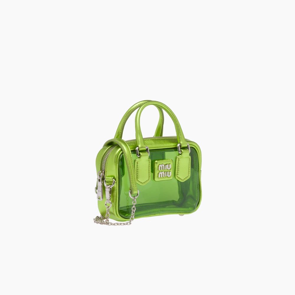 Plexiglas and nappa leather mini top-handle bag - 4