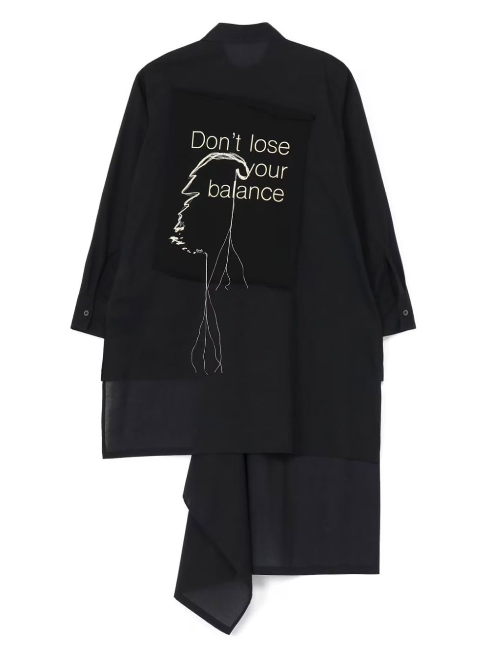 layered-design cotton shirt - 2