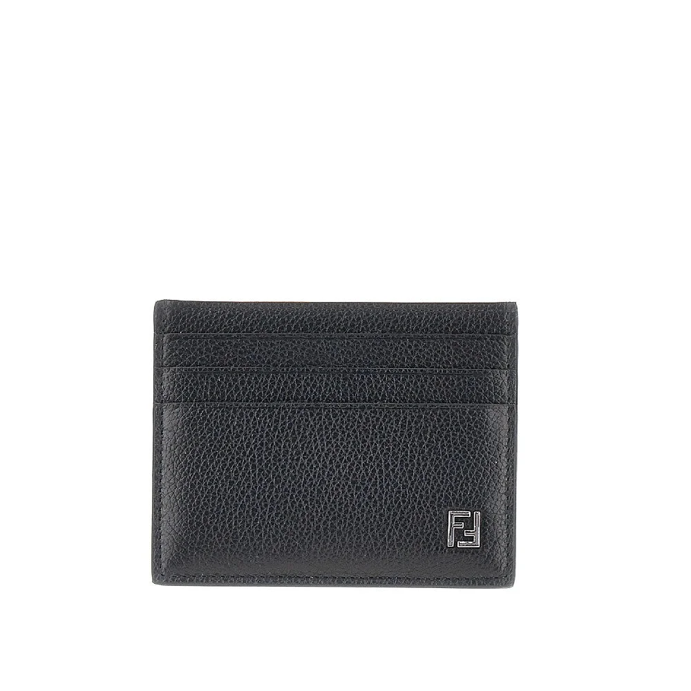 Fendi Leather FF Cardholder Black Men - 1