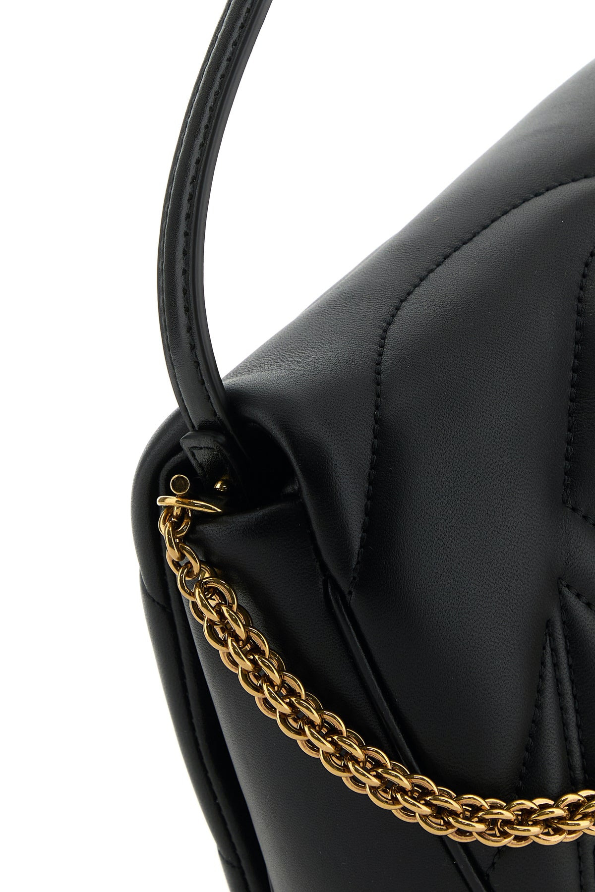 Black leather small Seal shoulder bag - 4