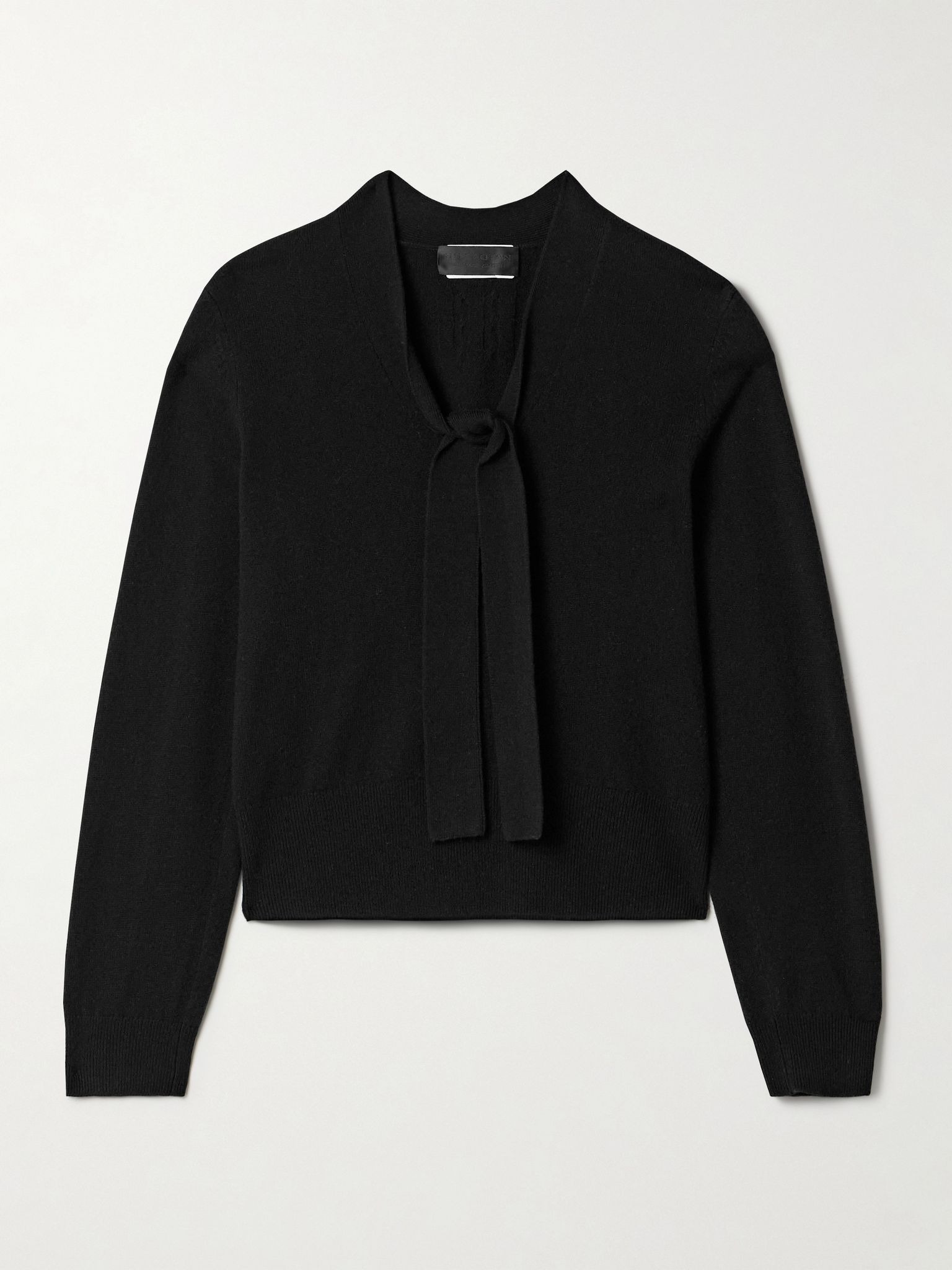 Genesis pussy-bow cashmere sweater Black - 1