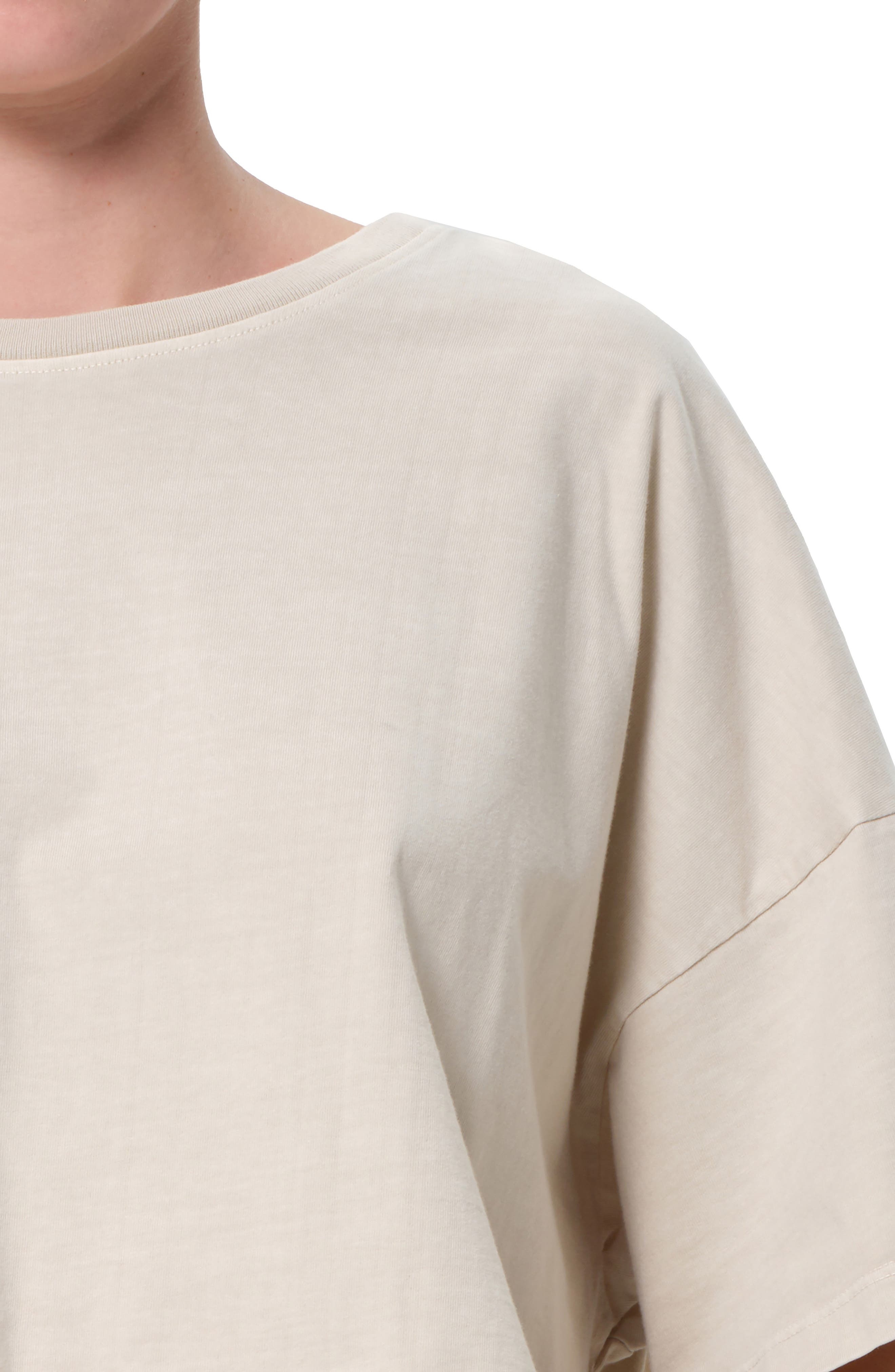 AGOLDE Arli Oversize Cotton Crop T-Shirt in Brown Rice at Nordstrom - 4
