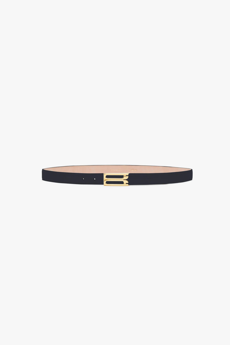 Frame Belt In Navy Leather 1