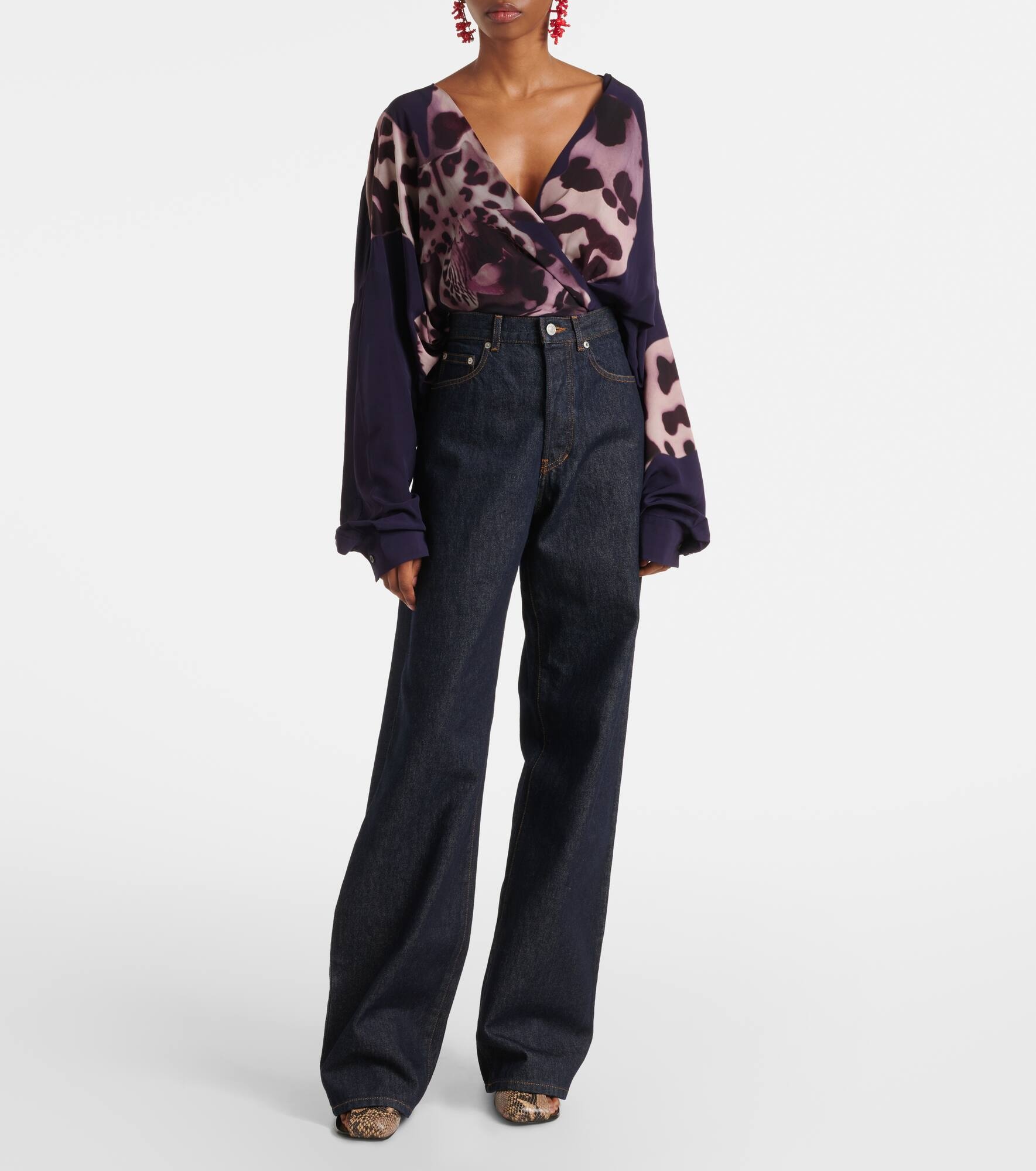 High-rise wide-leg jeans - 7