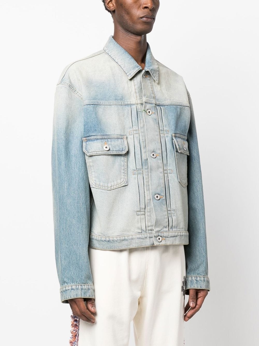 faded denim jacket - 3