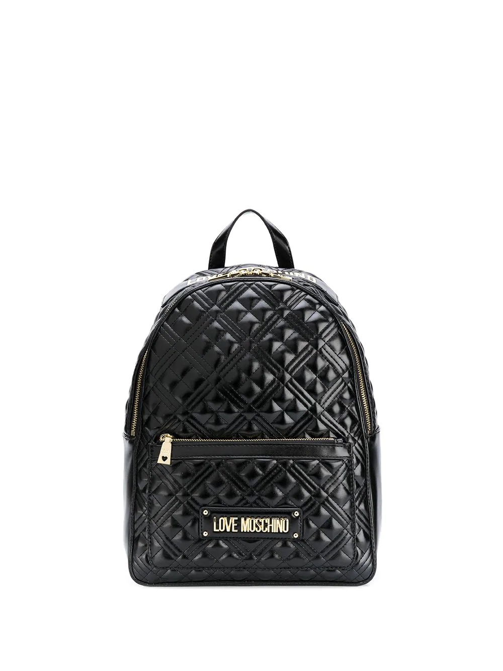 quilted logo-plaque backpack - 1