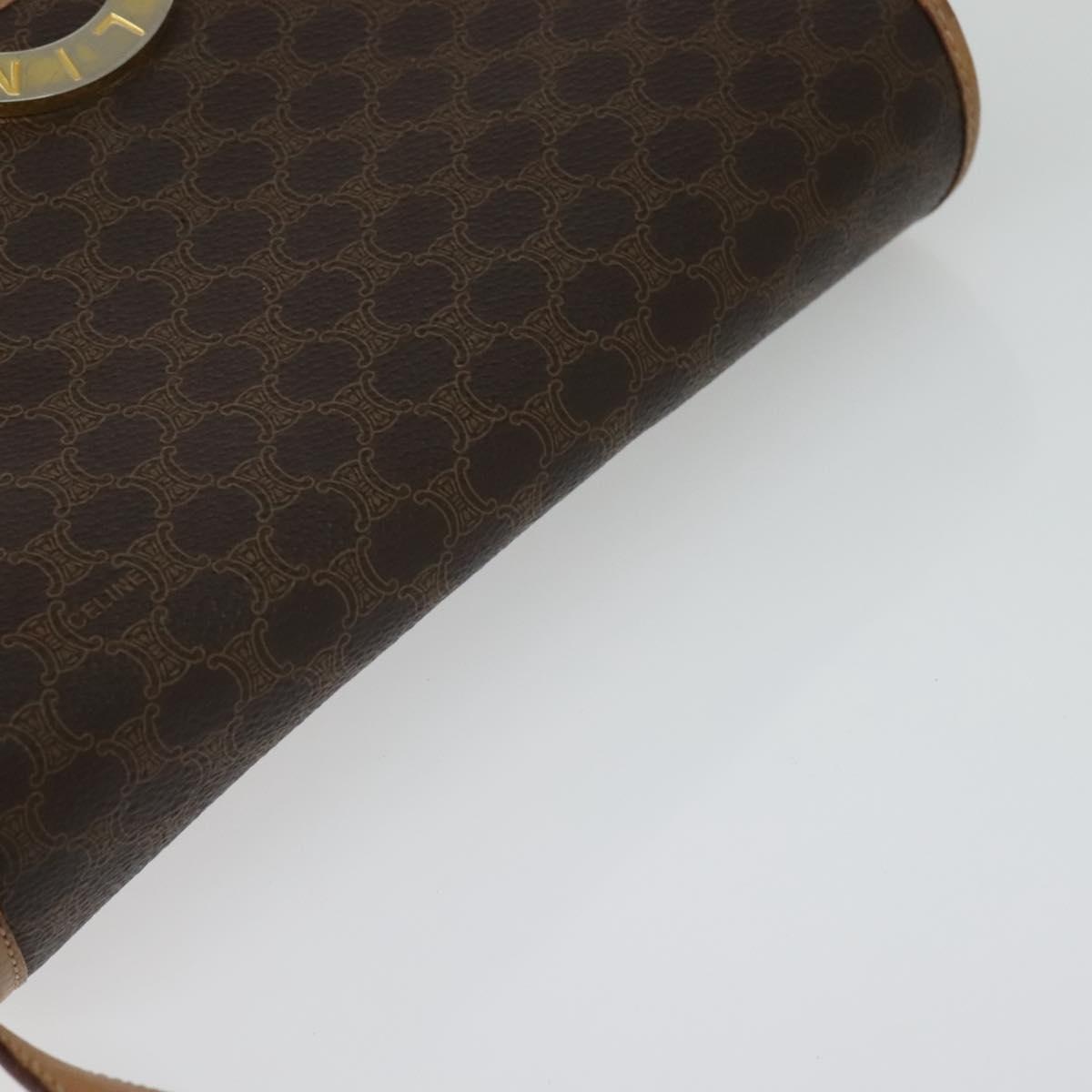 CELINE Macadam Canvas Shoulder Bag Pvc Leather Brown - 6