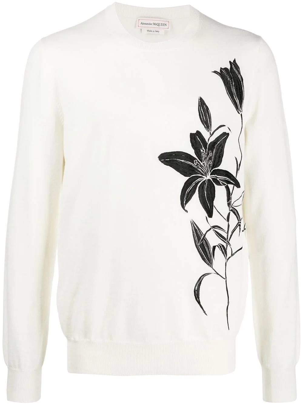 floral-embroidered jumper - 1