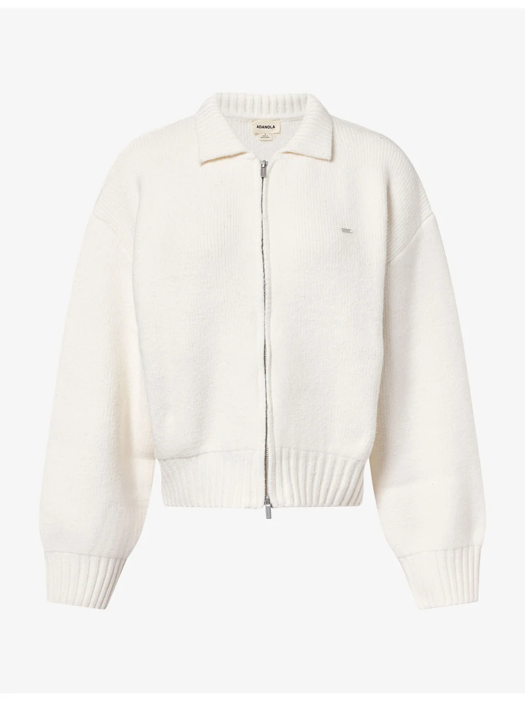 Logo-Embroidered Collared Cotton-Knit Bomber Jacket - 1