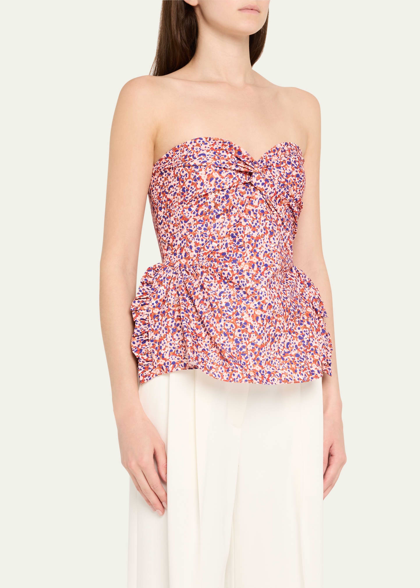 Tasha Dots Twill Peplum Top - 4