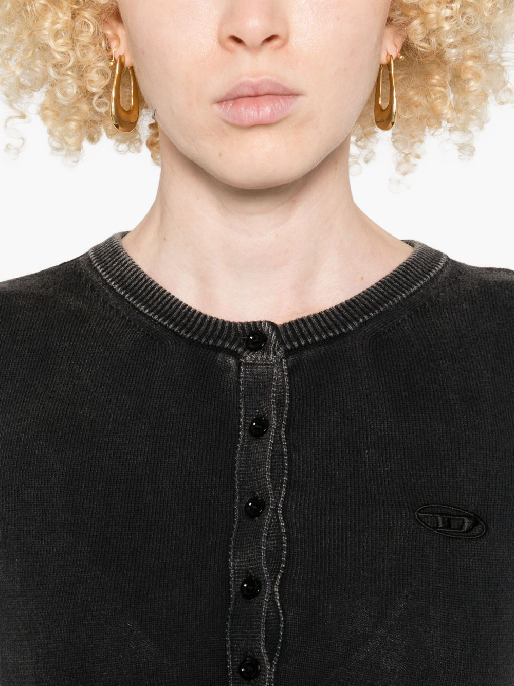 button-fastening short-sleeve dress - 5