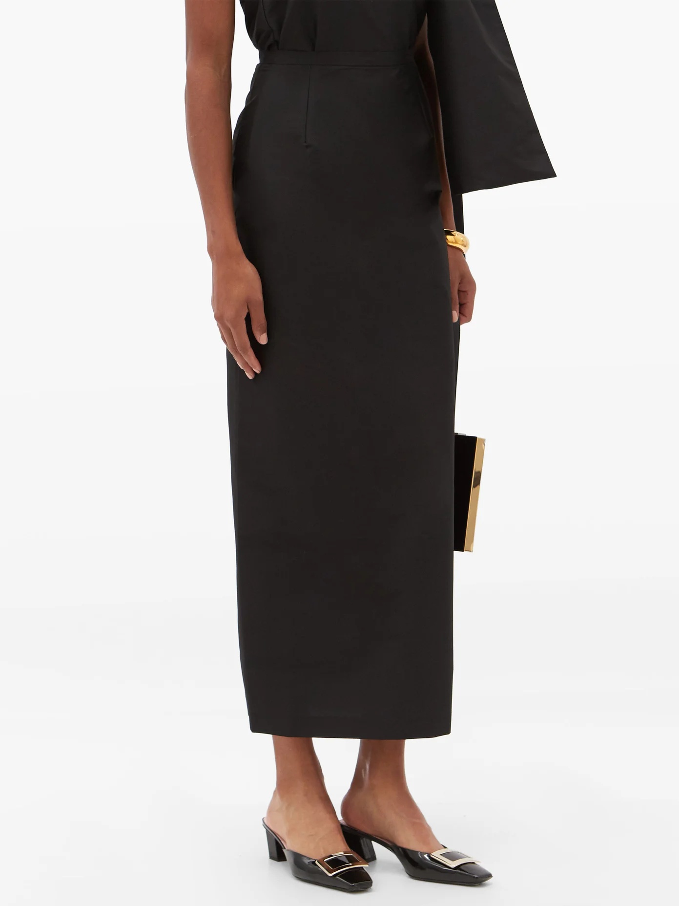 Norma high-rise taffeta pencil skirt - 6