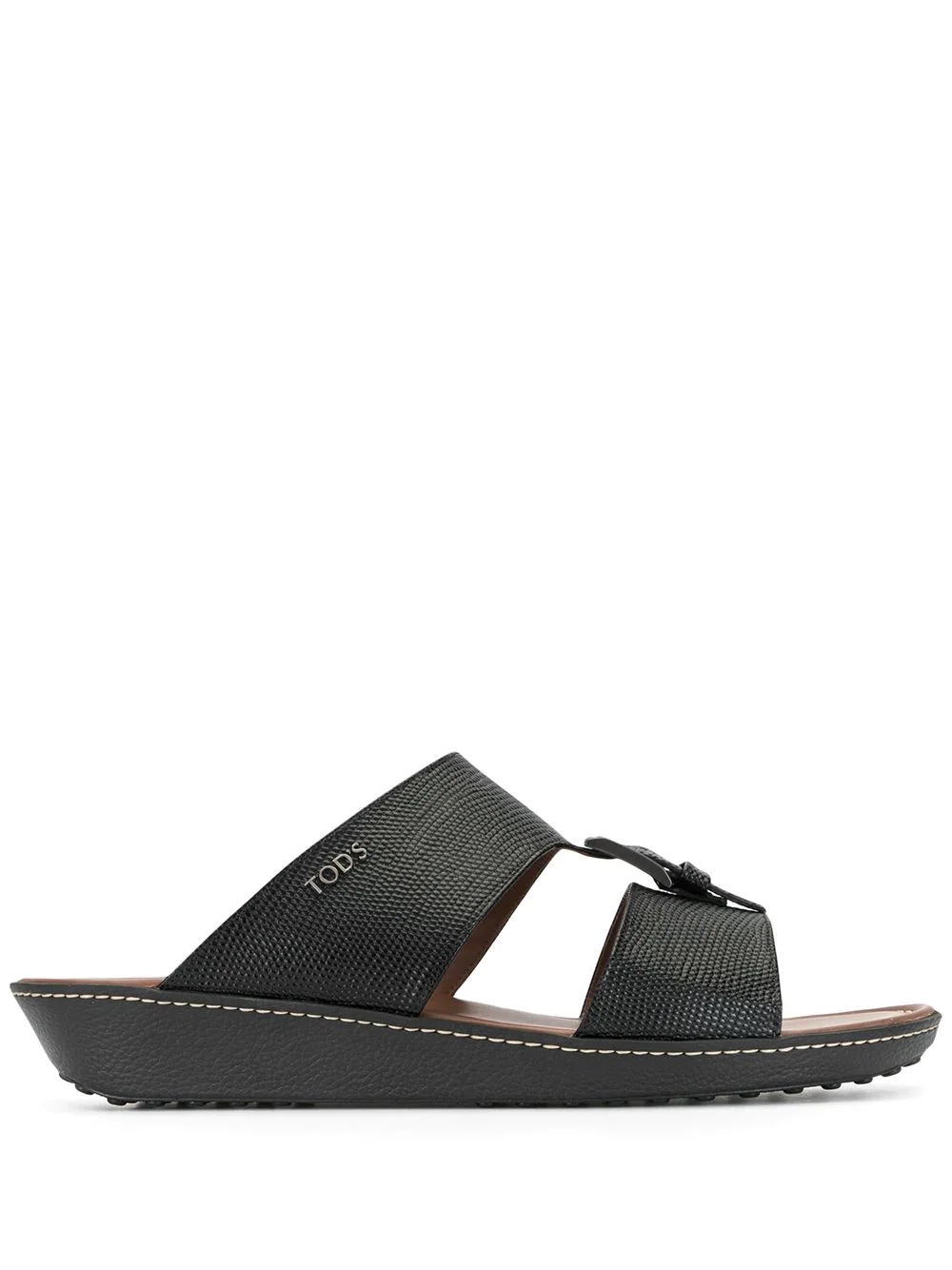 textured leather sandals - 1