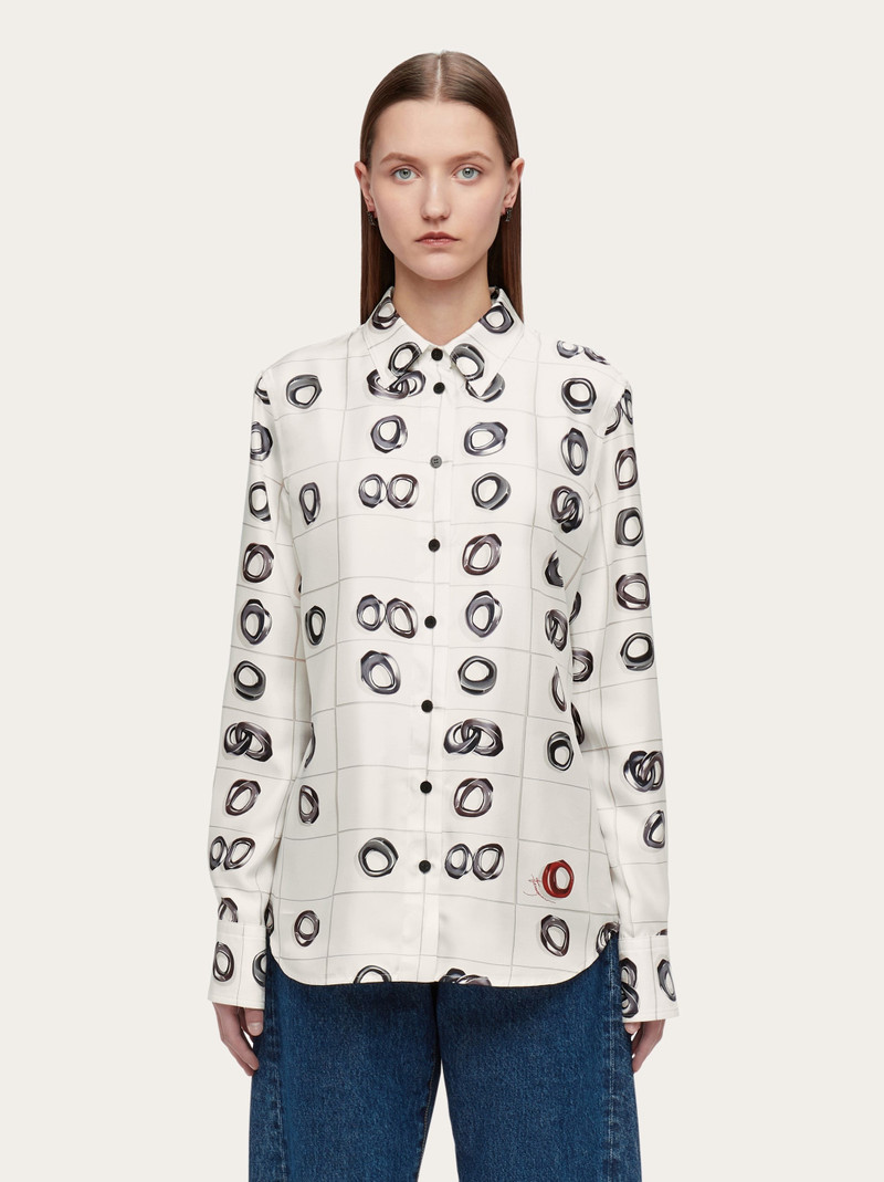 FERRAGAMO Printed silk shirt outlook
