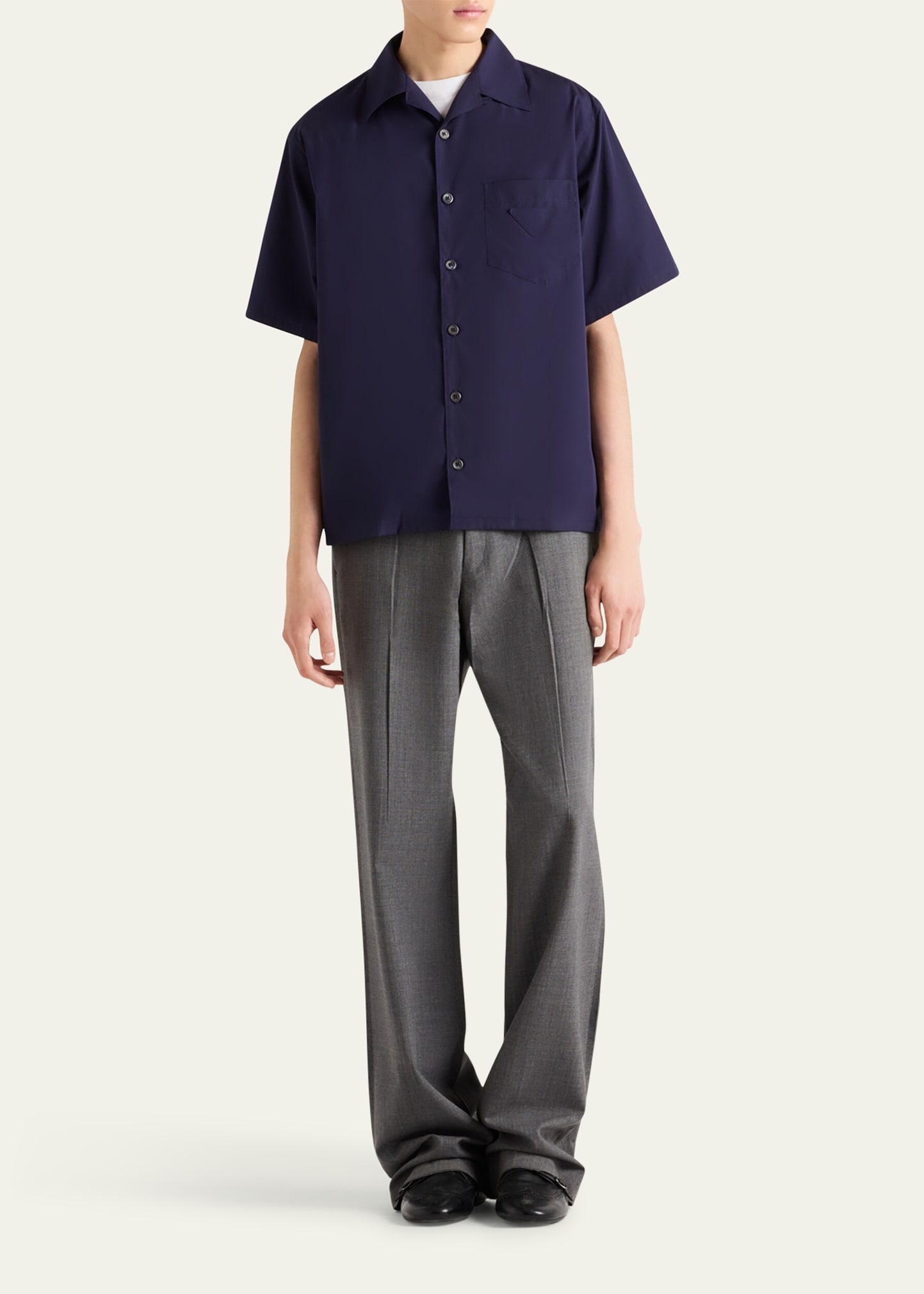 Men's Solid Bowling Shirt - 2