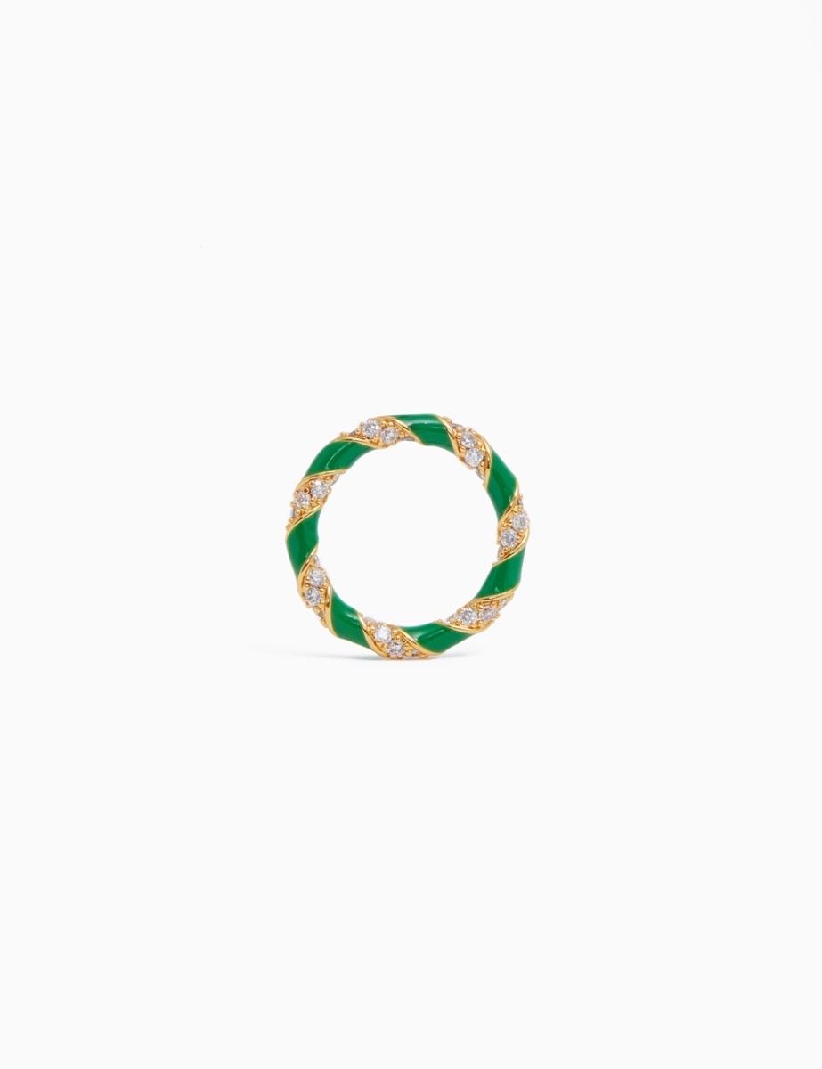 CANDY STRIPE PAVE RING - 3