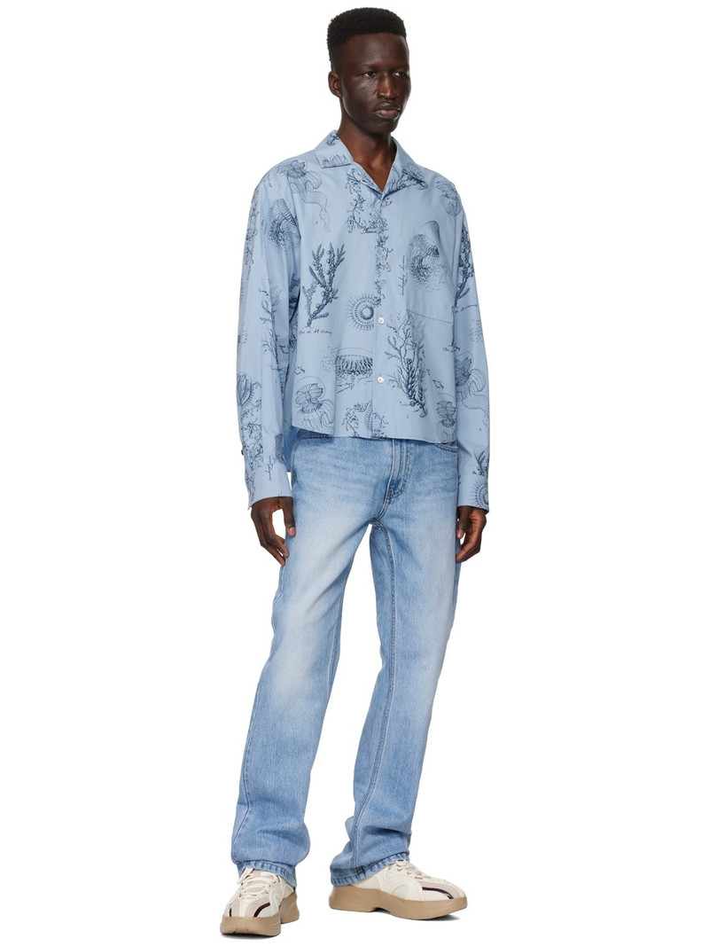 Wooyoungmi Blue Graphic Shirt outlook