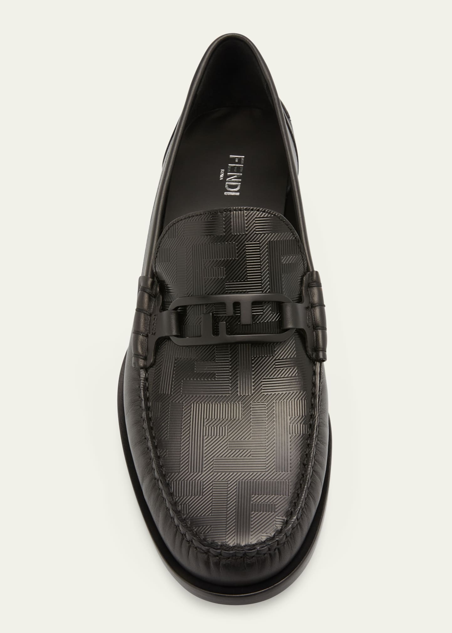Men's Tonal FF-Monogram Leather Loafers - 5