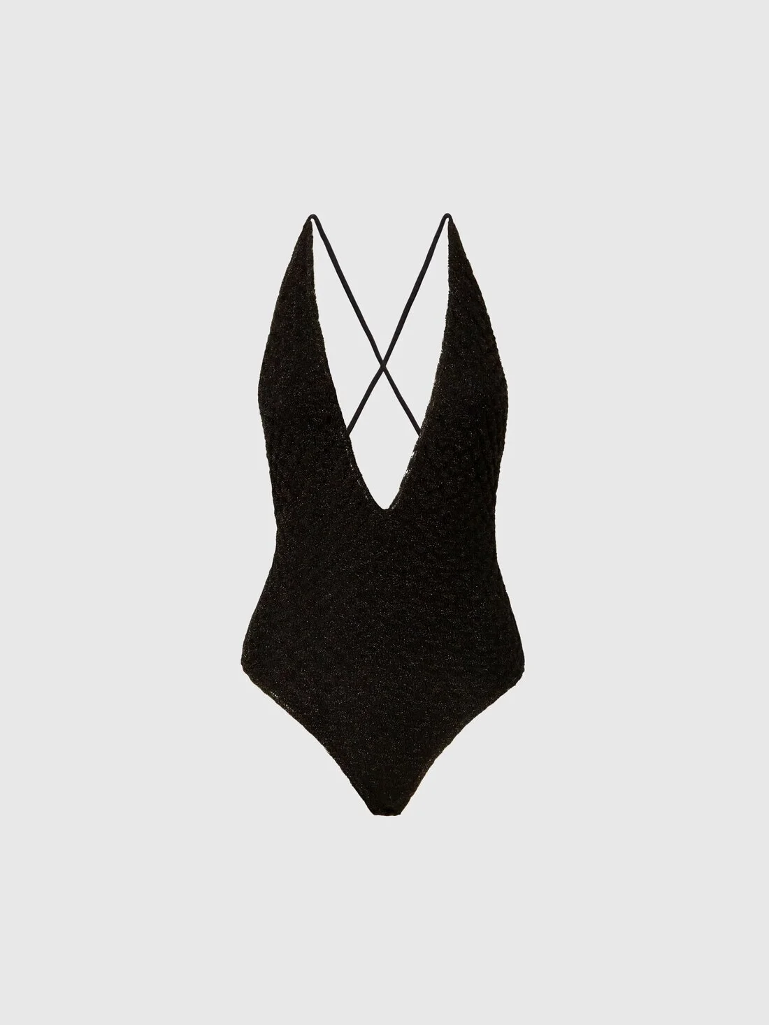 One-piece swimsuit in lamé viscose with raschel workmanship - 1