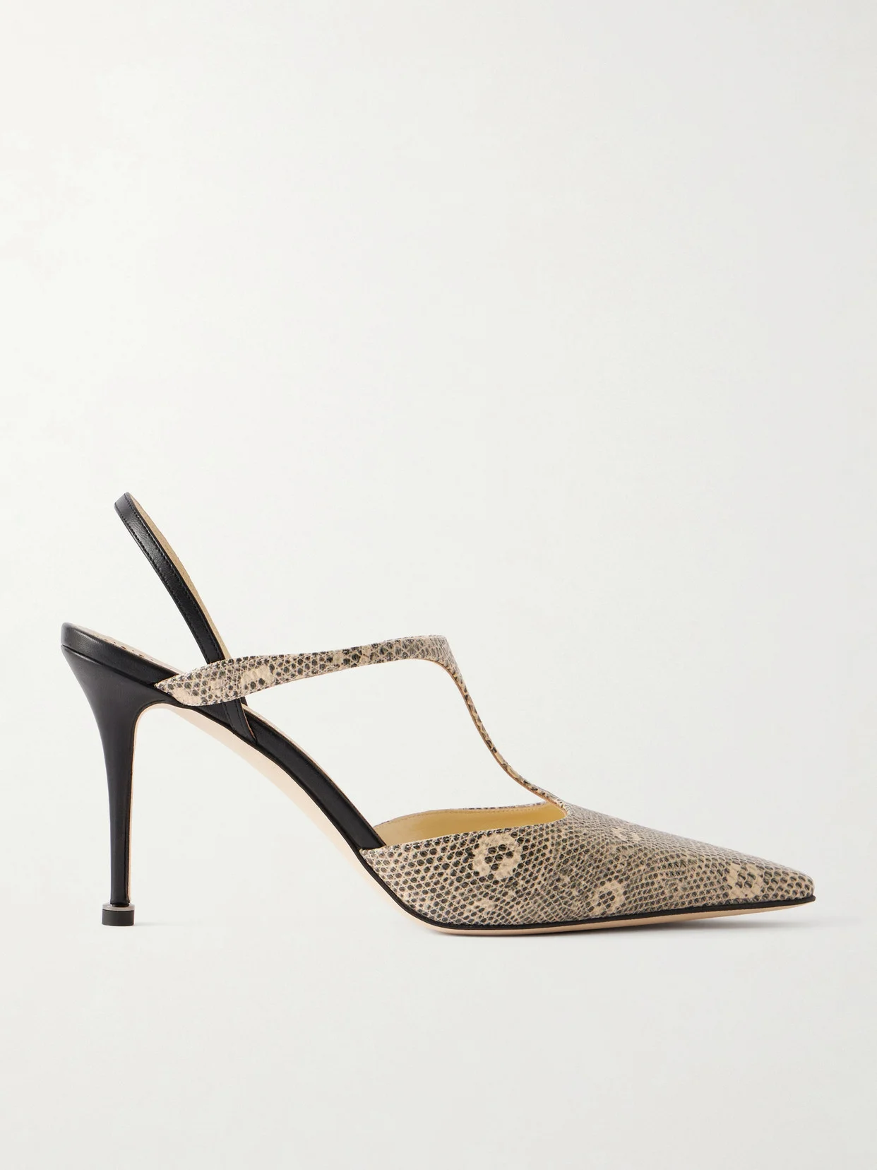 Titon 90 Lizard-effect Leather Slingback Pumps - 1