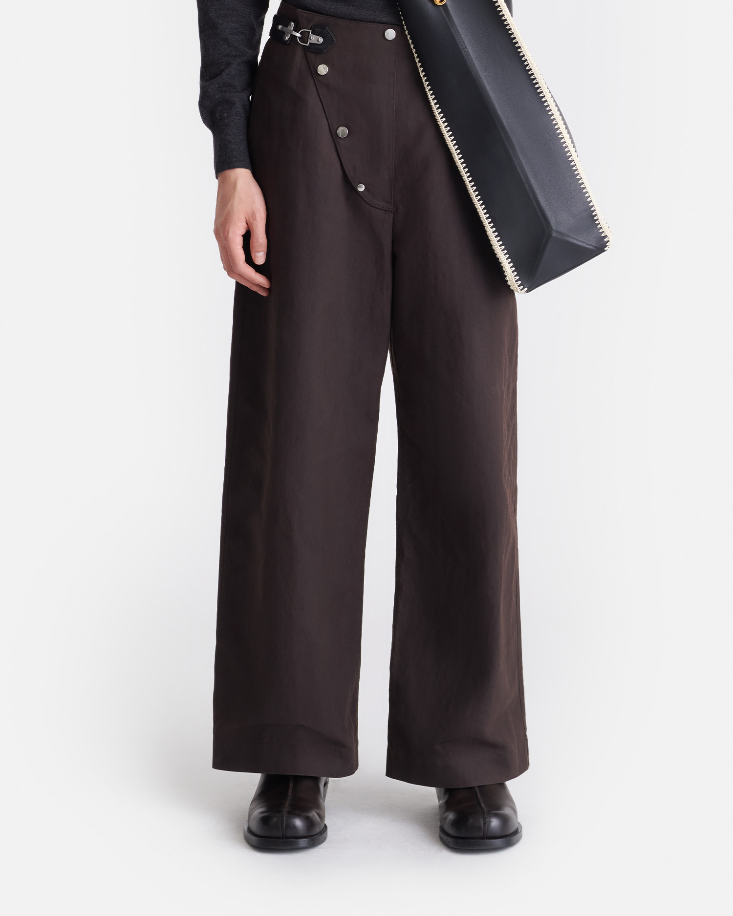 Wax Cotton and Regenerated Leather Pants - 2