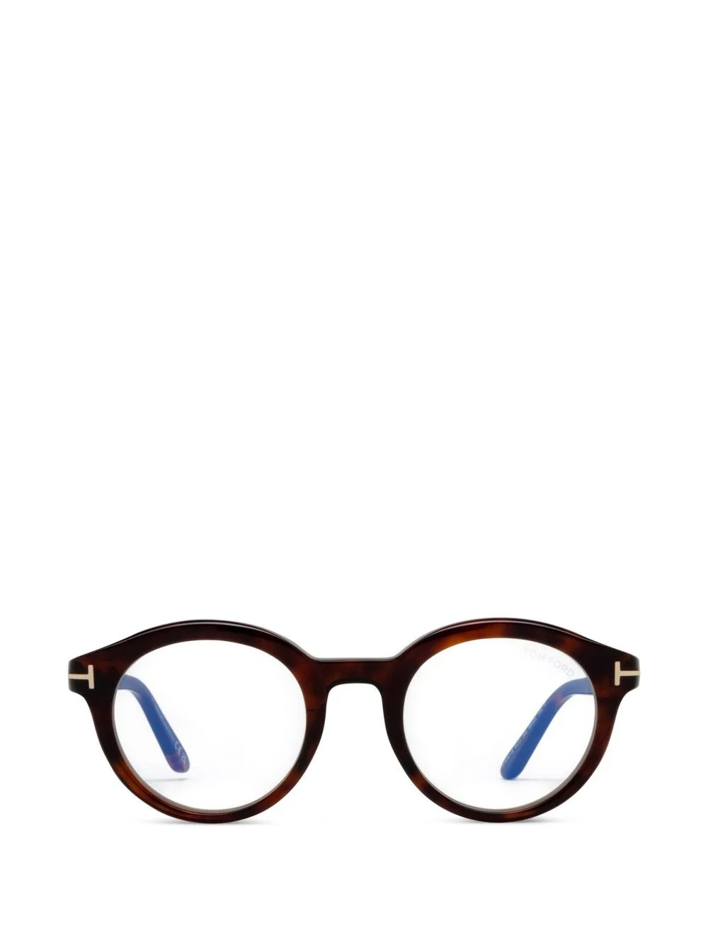 tortoiseshell-effect round-frame glasses - 1