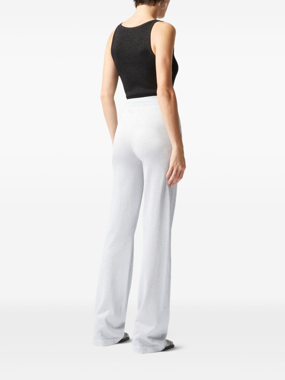 lamé flared trousers - 3