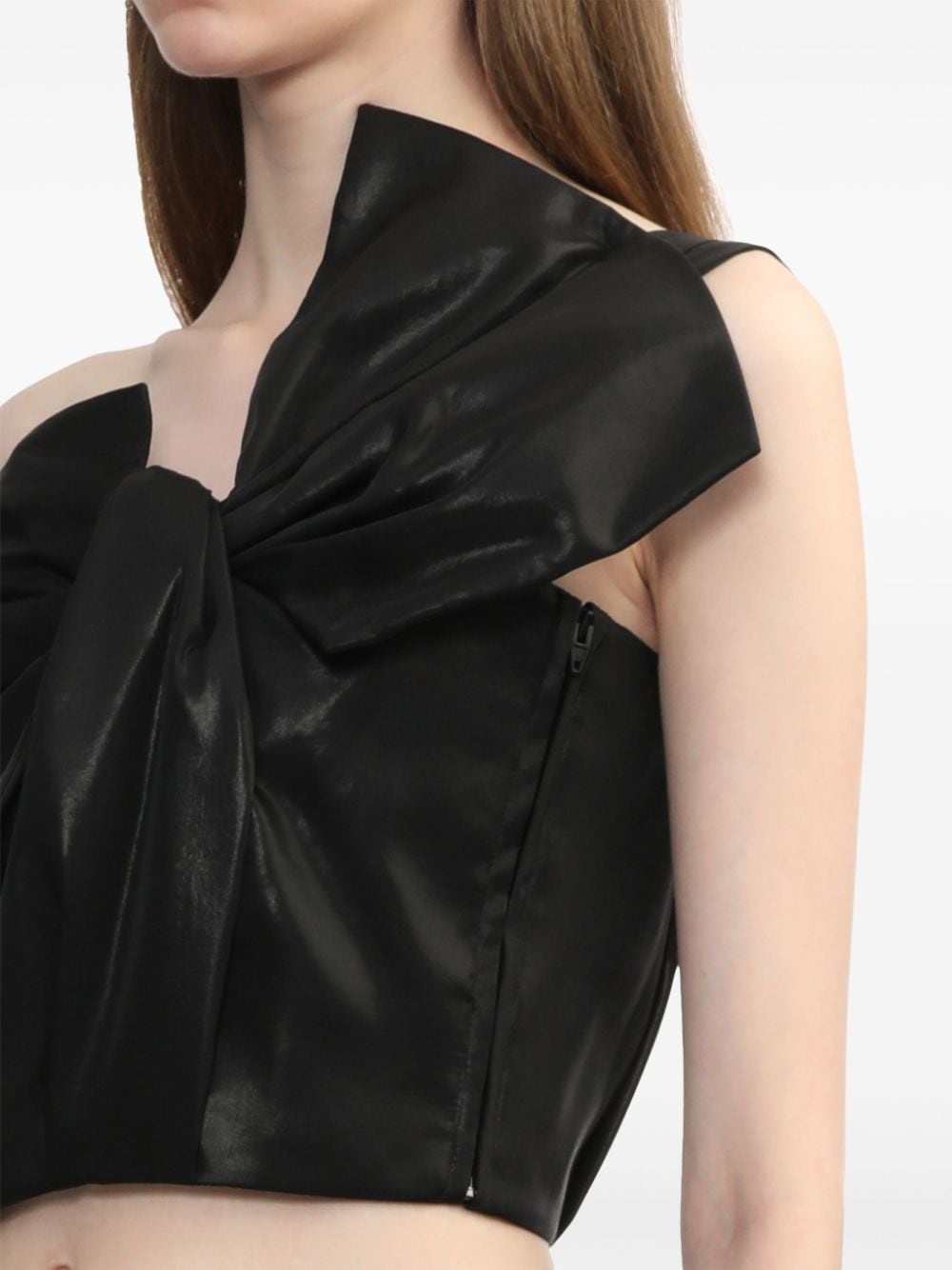 one-shoulder crop top - 5