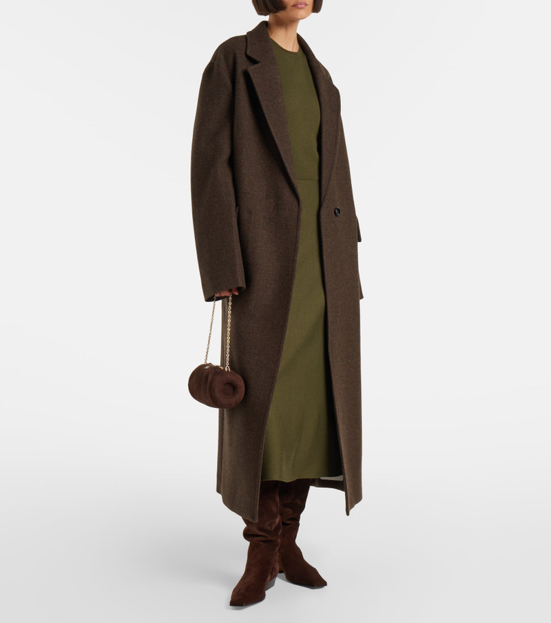 AQUAZZURA Hoop Mini suede shoulder bag outlook