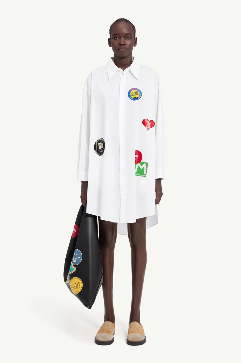 Sticker-print cotton poplin dress 1