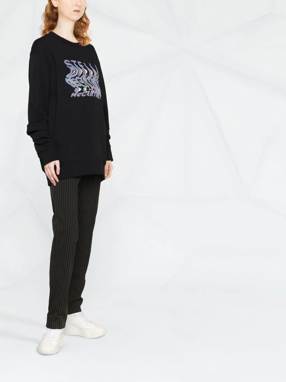 warped-logo oversized sweatshirt - 3