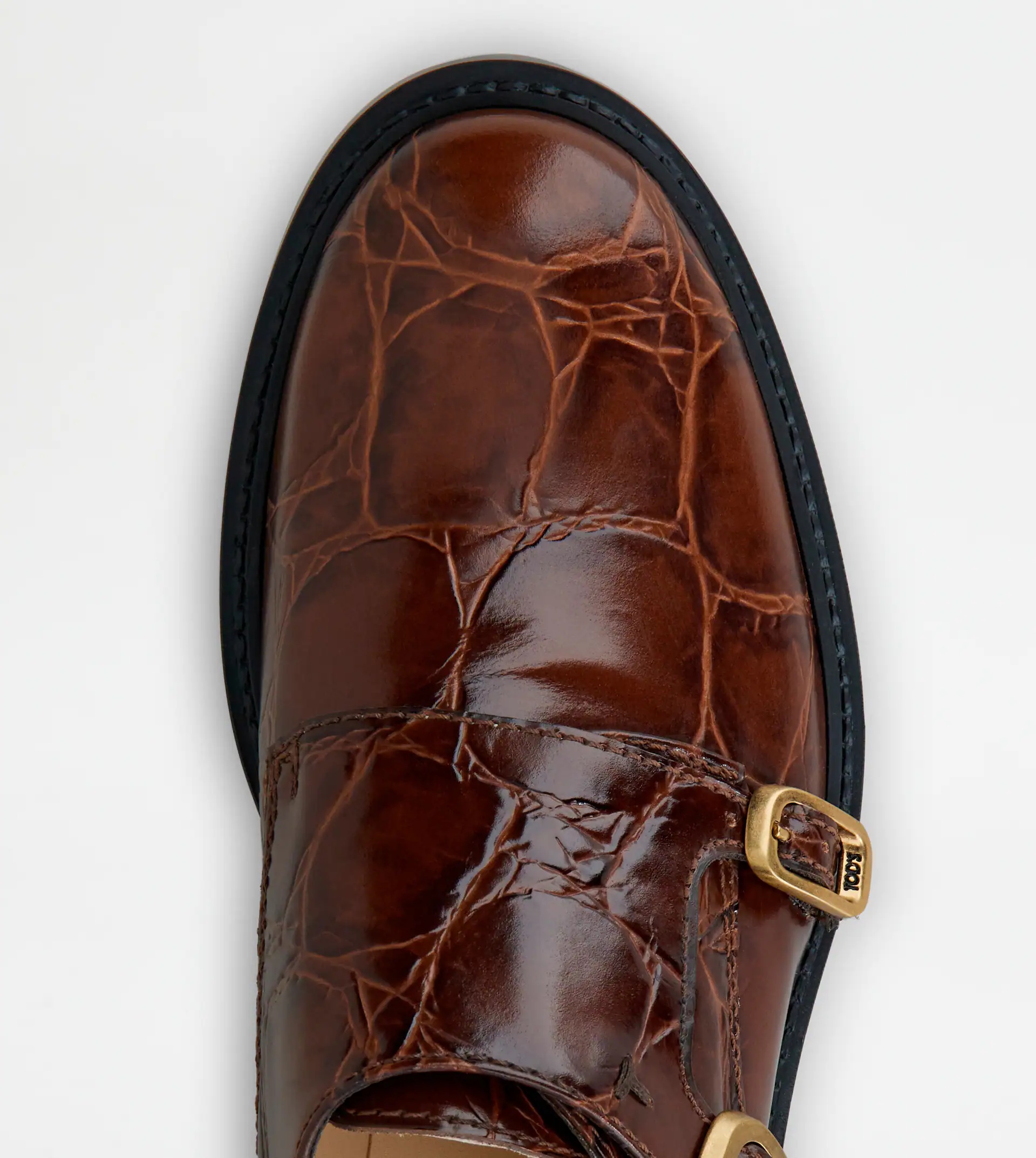 MONKSTRAP IN LEATHER - BROWN - 3