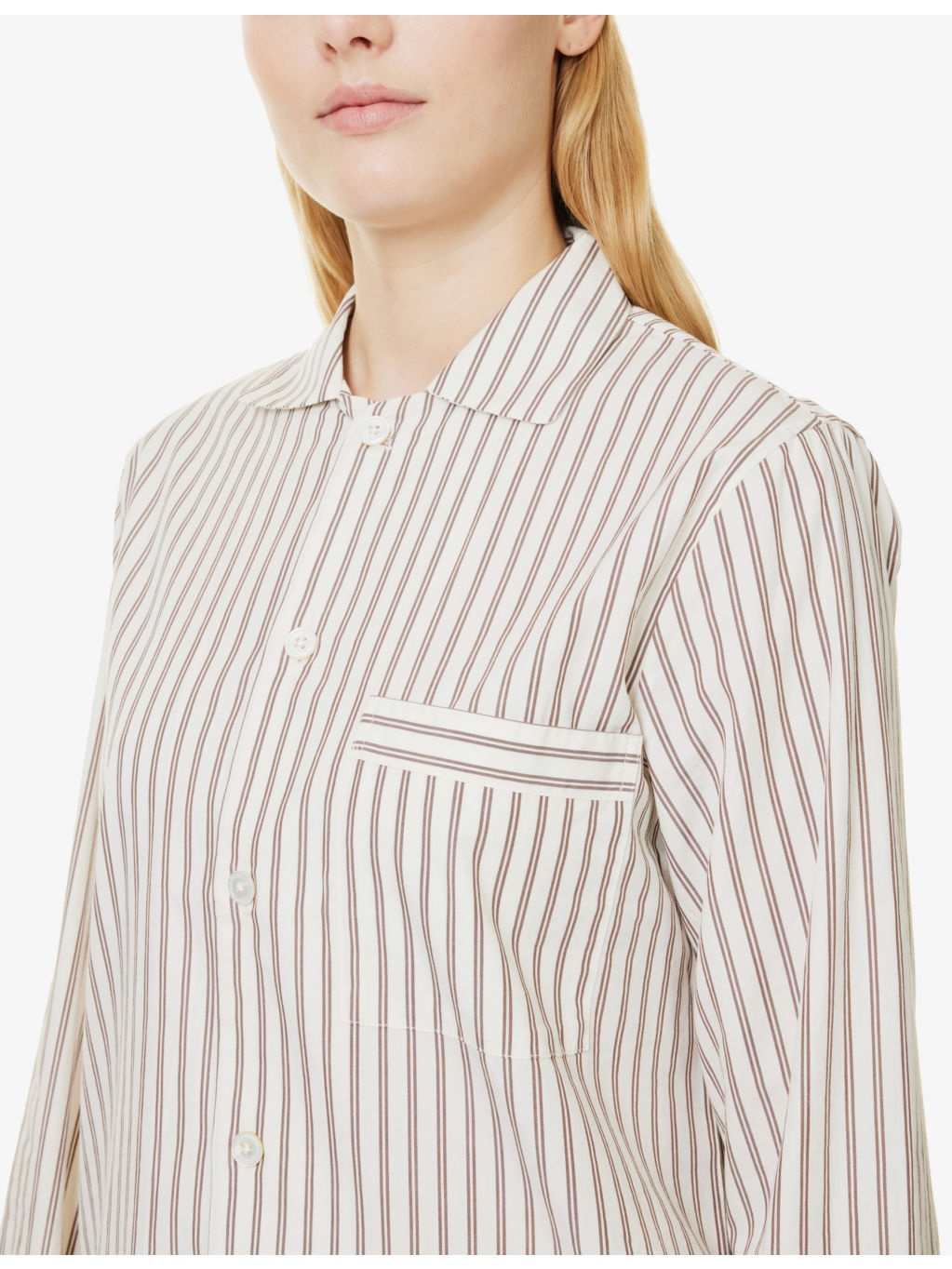 Patch-pocket cotton poplin pyjama shirt - 4