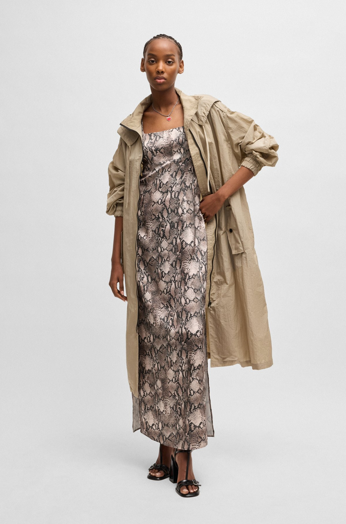 SQUARE-NECK DRESS WITH PYTHON PRINT - 2