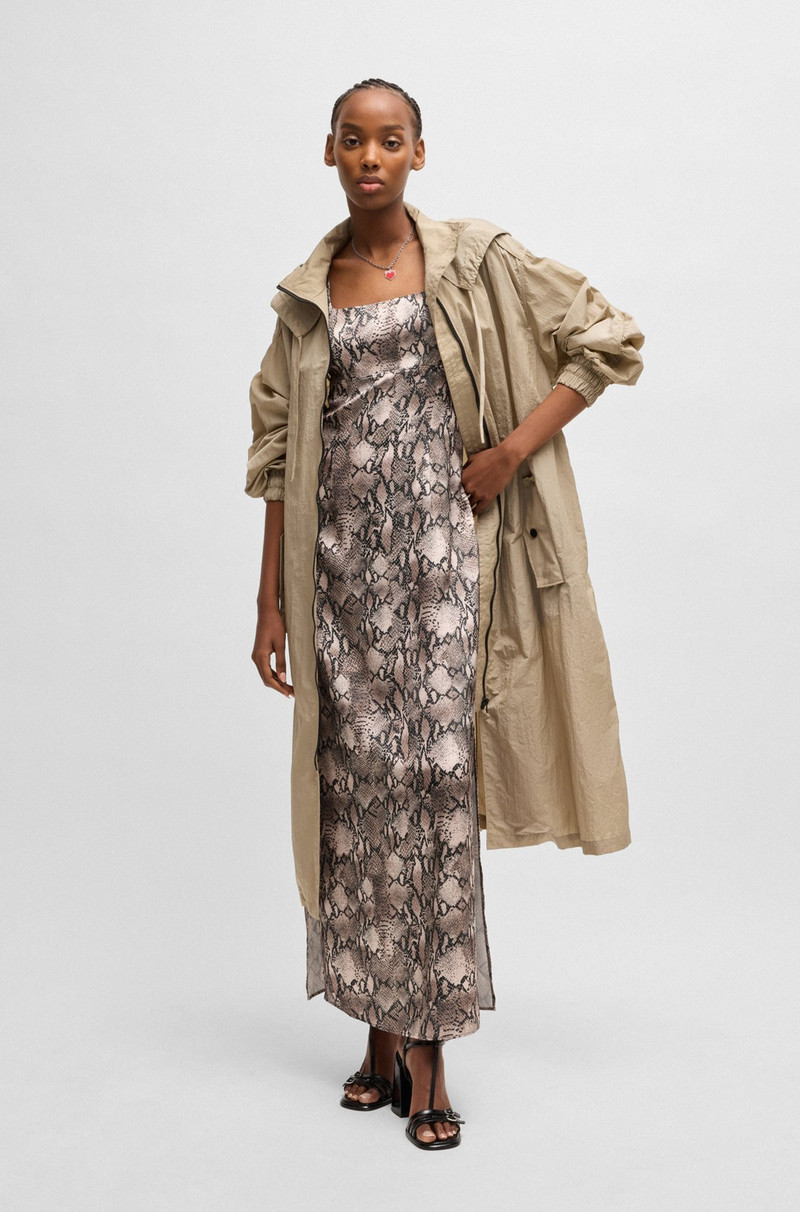 HUGO SQUARE-NECK DRESS WITH PYTHON PRINT outlook