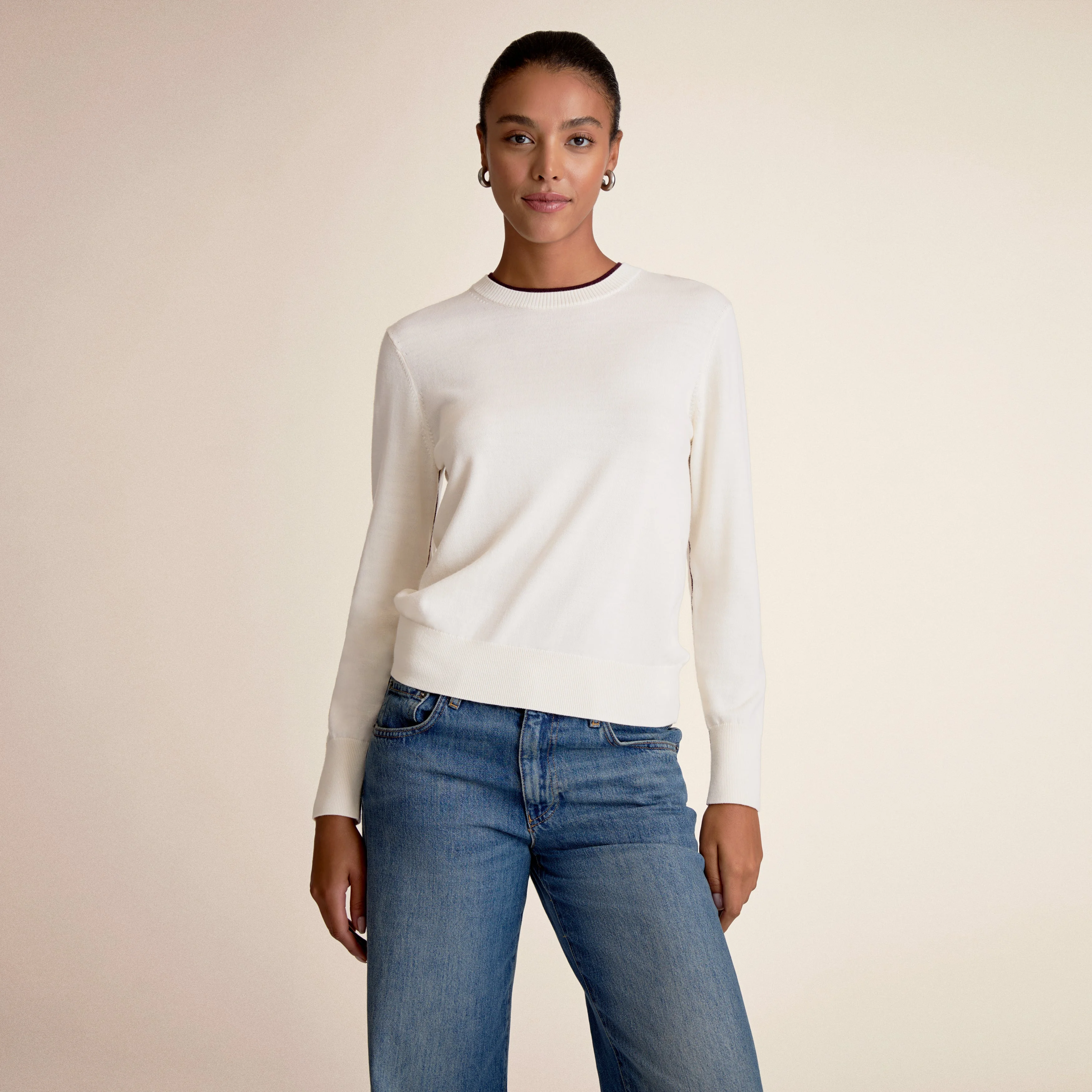 Kit Contrast Sweater - Light Merino - 1