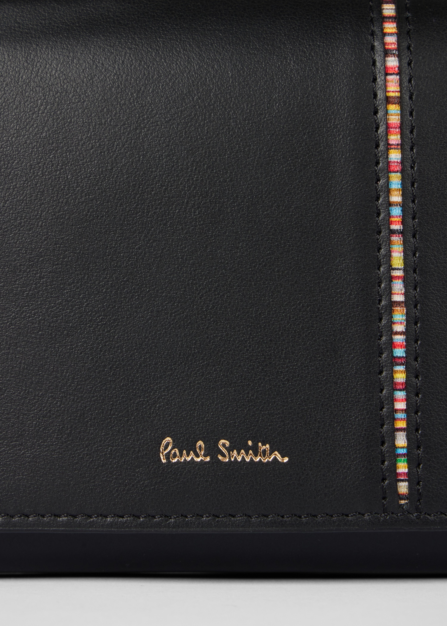 Women's Black Leather 'Signature Stripe' Phone Bag - 2