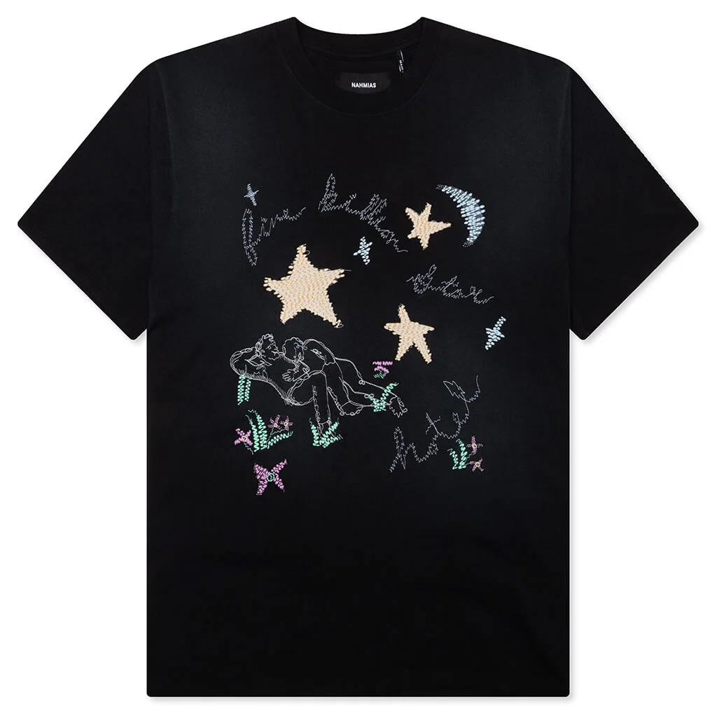 BILLION STAR T-SHIRT - WORN BLACK - 1