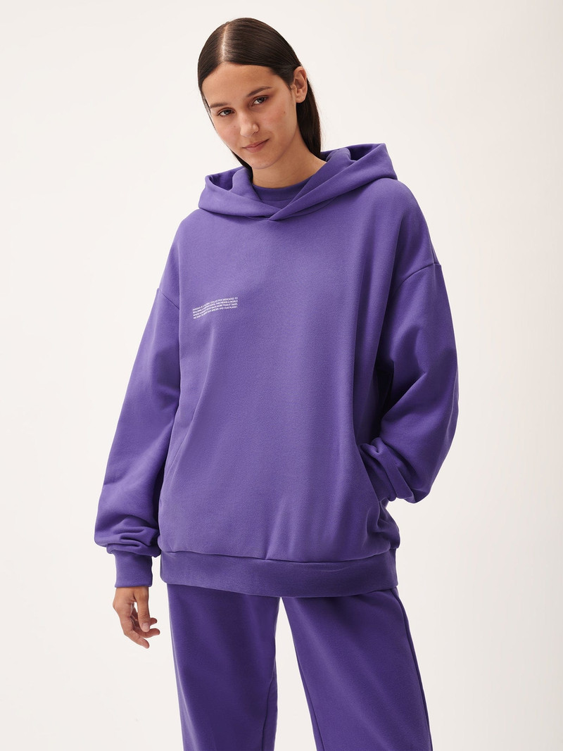 PANGAIA Womens 365 Midweight Hoodie - Ultraviolet outlook