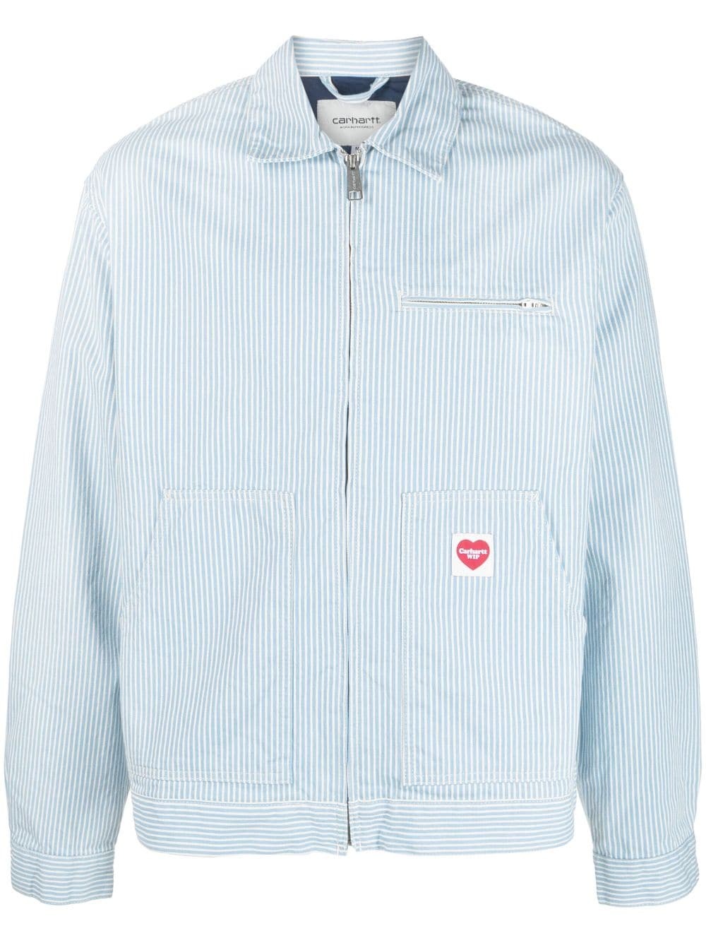 logo-patch cotton jacket - 1
