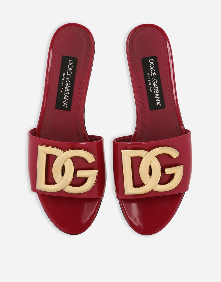 Polished calfskin sliders with DG logo - 4