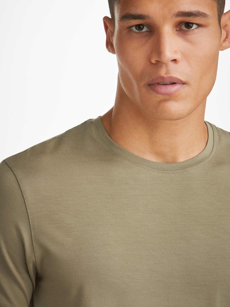 Men's T-Shirt Basel Micro Modal Stretch Khaki - 5