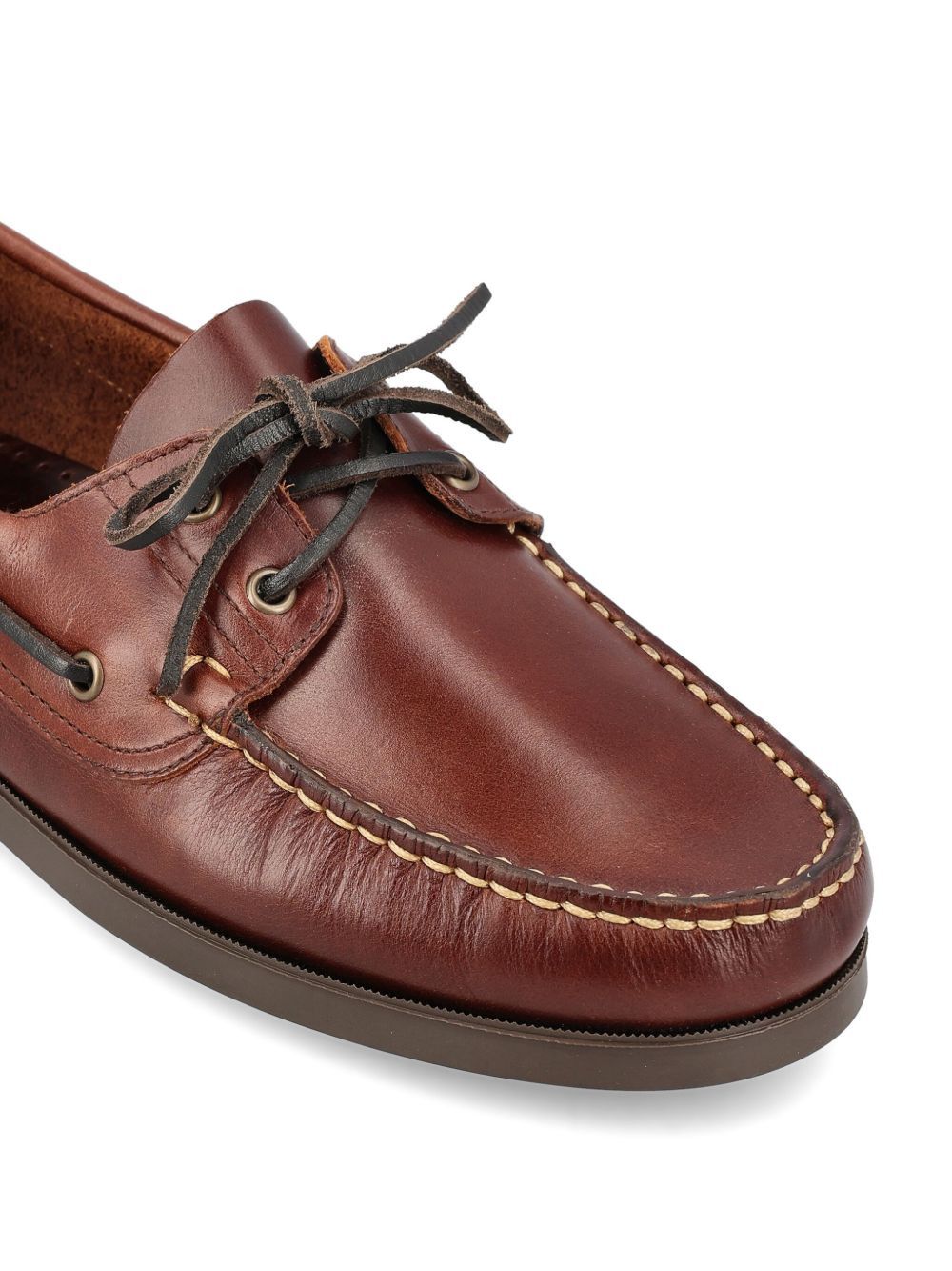 leather lace-up boat shoes - 3