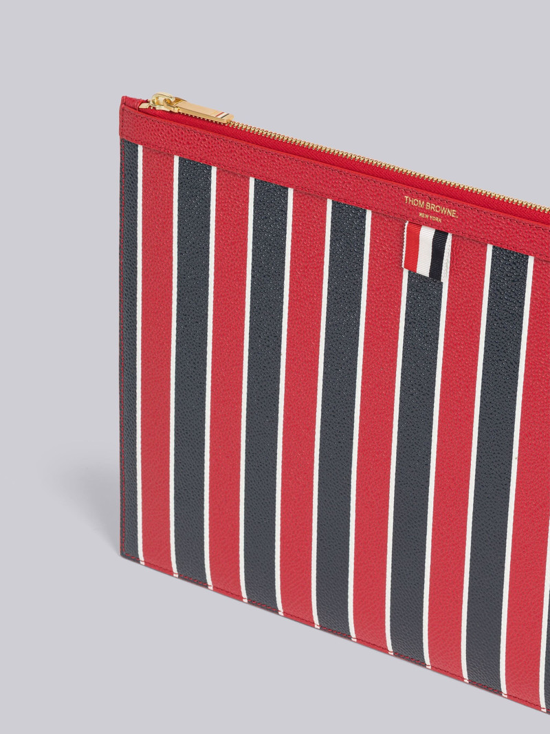 Thom Browne Stripe Pebble Grain Leather Medium Document Holder outlook