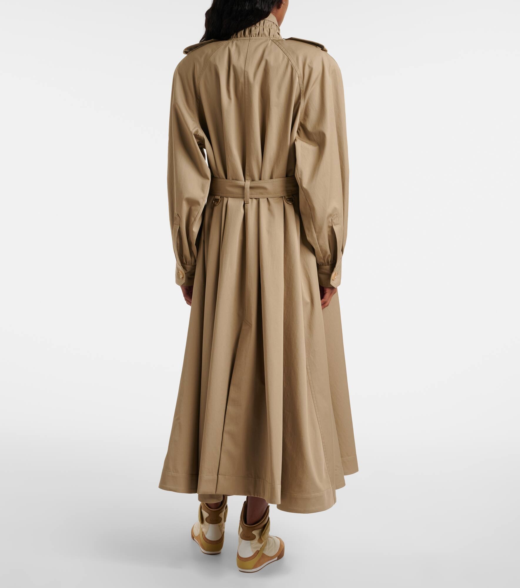 Cotton gabardine trench coat - 3