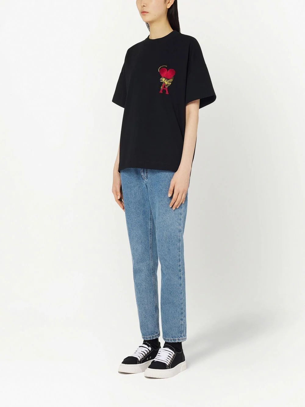 tiger Ami de Coeur embroidered T-shirt - 3