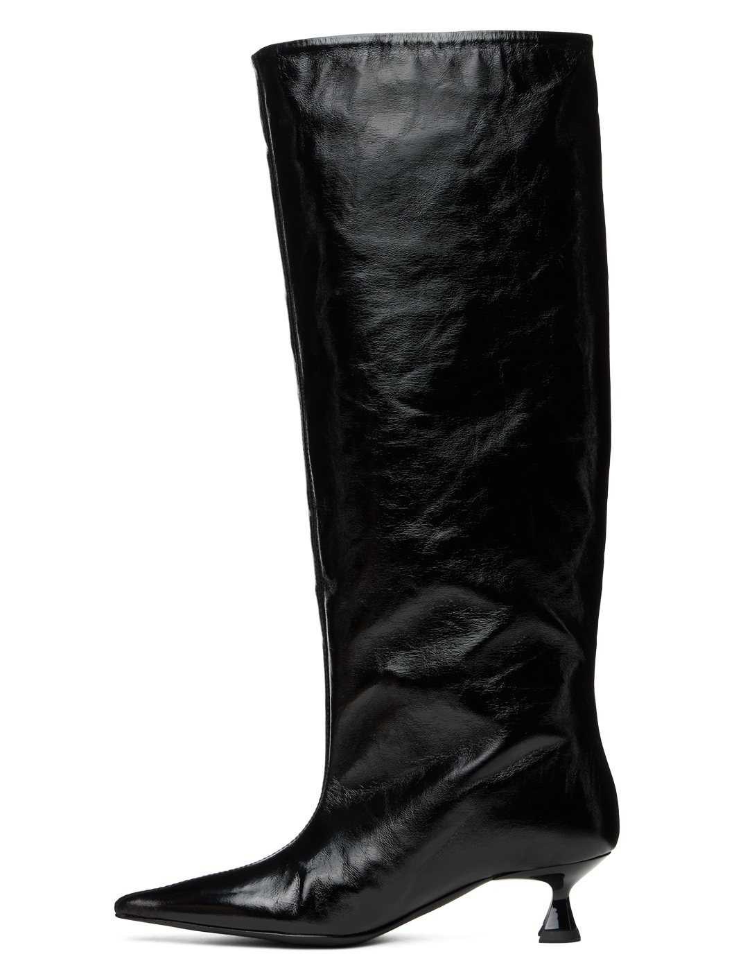 Black Soft Slouchy High Shaft Boots - 3