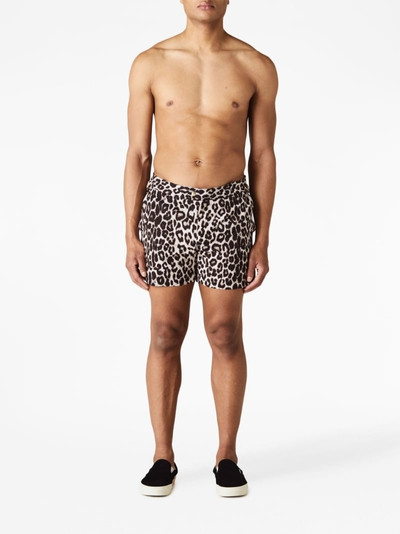 TOM FORD leopard-print swim shorts outlook
