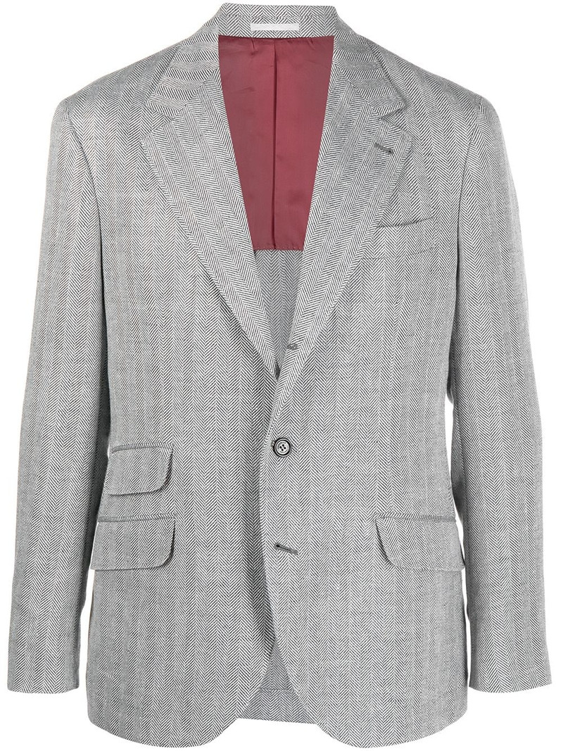 single breasted herringbone blazer 1
