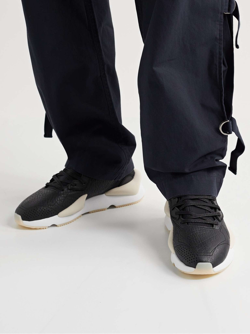 Y-3 Kaiwa Neoprene-Trimmed Full-Grain Leather Sneakers outlook
